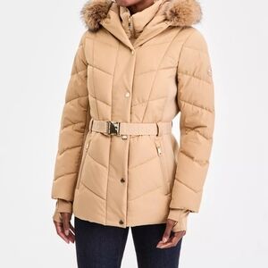 Women's Faux-Fur-Trim Hooded Puffer Coat